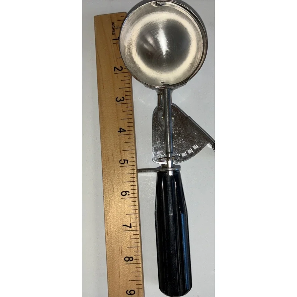 Williamson Ice Cream‎ Scoop Black Star Handle USA Stainless Steel Vintage